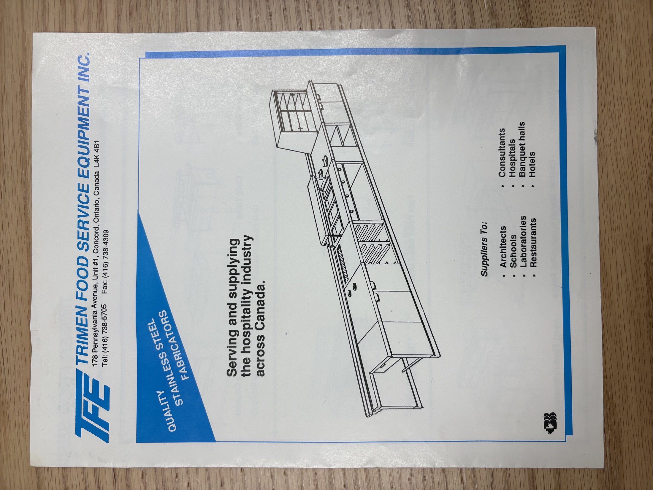 Cesario archival foodservice equipment document used as process context while client-approved Olive Garden media is pending
