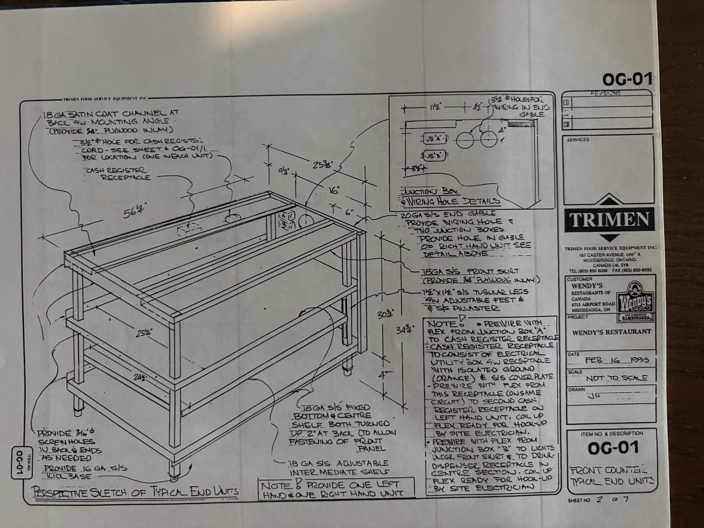 1995 Wendy's project drawing from the Cesario archive